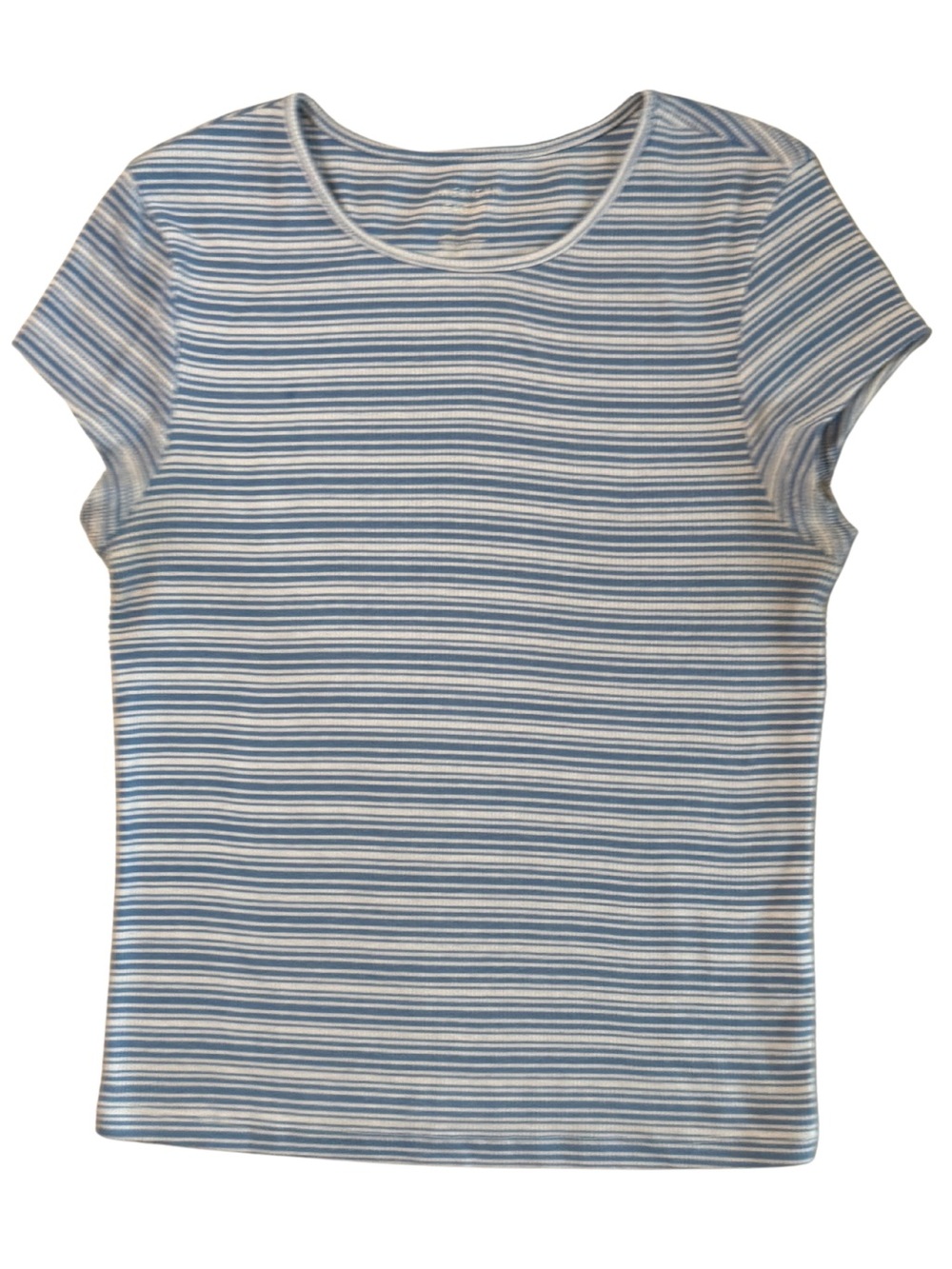 American Eagle Soft & Sexy Blue White Striped Ribbed Baby Tee Top Size Small